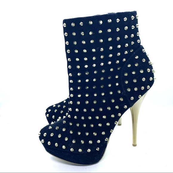 Shiekh Black & Gold Spike 5” Heels - Picture 7 of 8